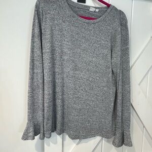 GAP Heather Gray Long Sleeve Women's Top